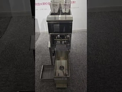 OFE-213L chips friteuse électrique à grande ouverture deux pots deux paniers avec système de filtre à huile