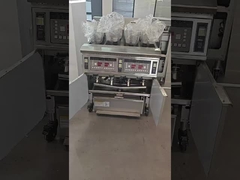 OFE-413 Panneau d'ordinateur numérique professionnel 4 réservoirs 4 paniers 28KW 304SUS Chips électriques Friteuse ouverte