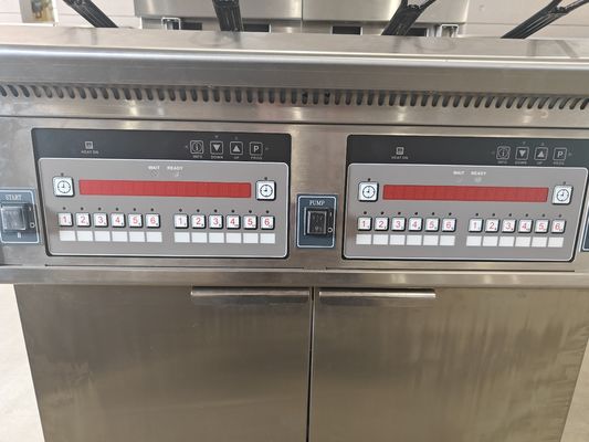 28.6kw double réservoir grande capacité panneau d'ordinateur numérique électrique &amp; gaz puces machine à frire ouverte