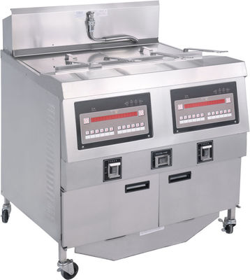 Deux pots, quatre paniers, écran d'ordinateur électrique numérique, friteuse ouverte avec filtration d'huile.