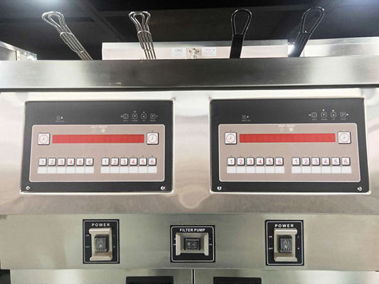 Deux pots, quatre paniers, écran d'ordinateur électrique numérique, friteuse ouverte avec filtration d'huile.