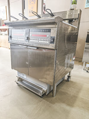 28.6kw double réservoir grande capacité panneau d'ordinateur numérique électrique &amp; gaz puces machine à frire ouverte
