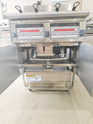28.6kw double réservoir grande capacité panneau d'ordinateur numérique électrique &amp; gaz puces machine à frire ouverte