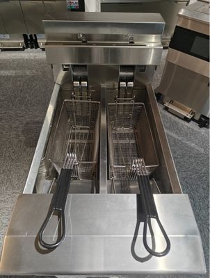 Deux pots deux paniers 13L*2 Petite capacité économiser de l'huile Friteuse électrique ouverte avec filtration d'huile
