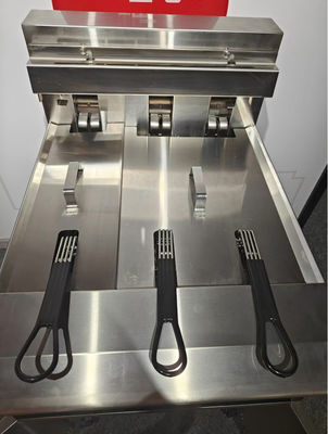 électrique deux pots 3 paniers 21.5L+11.6L avec le système de filtre à huile puces ouvertes friteuse