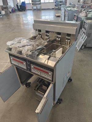 380V 28kw Double réservoirs Quatre paniers panneau numérique électrique &amp; gaz puces machine à frire ouverte 15L*2