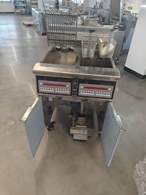 380V 28kw Double réservoirs Quatre paniers panneau numérique électrique &amp; gaz puces machine à frire ouverte 15L*2