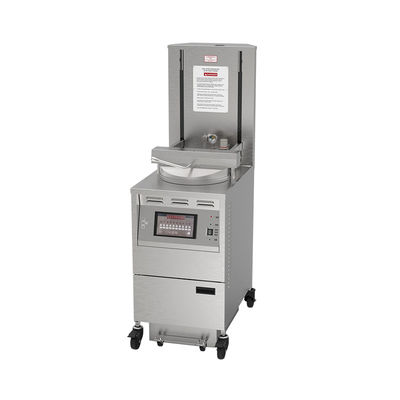 6HD électrique 12KW 380V 28L 6 plateau de friture grande productivité ronde ascenseur automatique broaster poulet friteuse sous pression