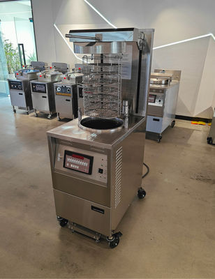 6HD électrique 12KW 380V 28L 6 plateau de friture grande productivité ronde ascenseur automatique broaster poulet friteuse sous pression
