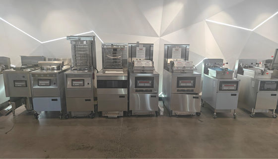 6HD électrique 12KW 380V 28L 6 plateau de friture grande productivité ronde friteuse à pression de poulet