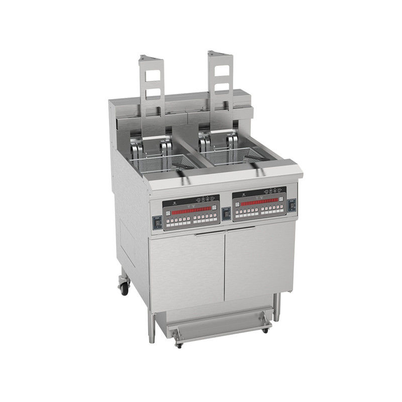 Pâtisserie électrique à double pot 28 kW à puces ouverte avec filtre à huile