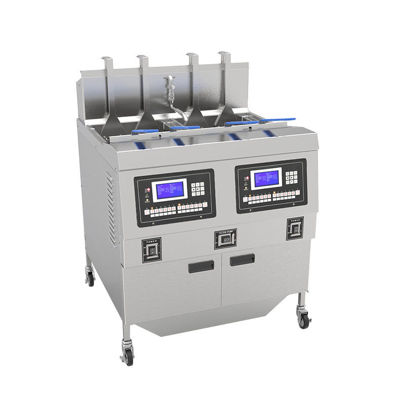 Levé et descendu automatiquement Deux pots Quatre paniers avec filtration d'huile